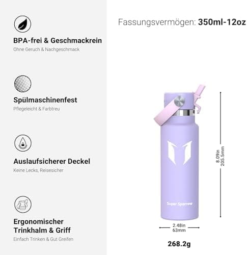 Super Sparrow Thermobecher für Sport und Outdoor - 500ml, 750ml - BPA-Frei, ClimatePartner certified - FlipFlow Trinkfla