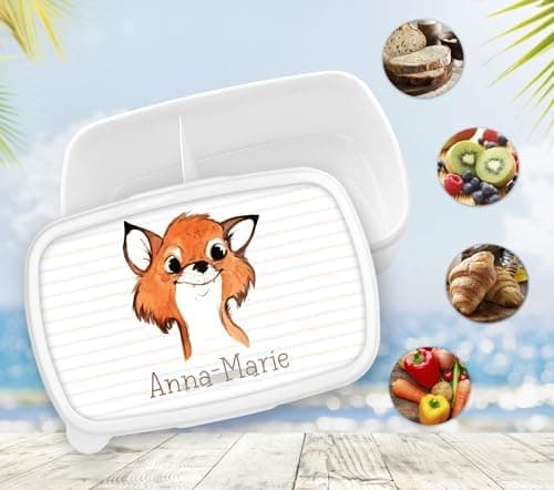 Timalo® Brotdose Kinder mit Namen | Personalisierte Bento Lunchbox für Jungen & Mädchen | Kindergarten & Schule Motiv Ti