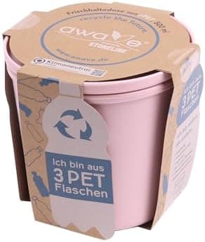 AWAVE klimaneutral Mehrweg Frischhaltedose 1.000 ml natural PET-Flaschen Recycling Aufbewahrungsboxunterwegs
