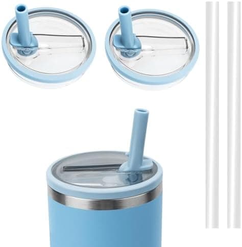 WALLFID 2-Stücks Ersatzdeckel für 40oz Tumbler abnehmbar, laufsicher, klappbarer Trinkhalm, wiederverwertbar, leicht rei