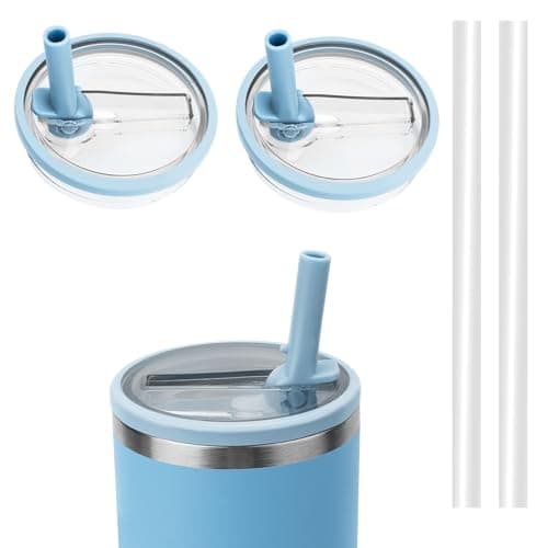WALLFID 2-Stücks Ersatzdeckel für 40oz Tumbler abnehmbar, laufsicher, klappbarer Trinkhalm, wiederverwertbar, leicht rei