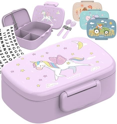 Bearfoot Brotdose Kinder BPAfrei mit Fächern Lunchbox für Mädchen & Jungen