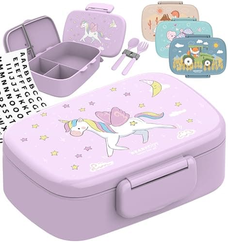 Bearfoot Brotdose Kinder BPAfrei mit Fächern Lunchbox für Mädchen & Jungen