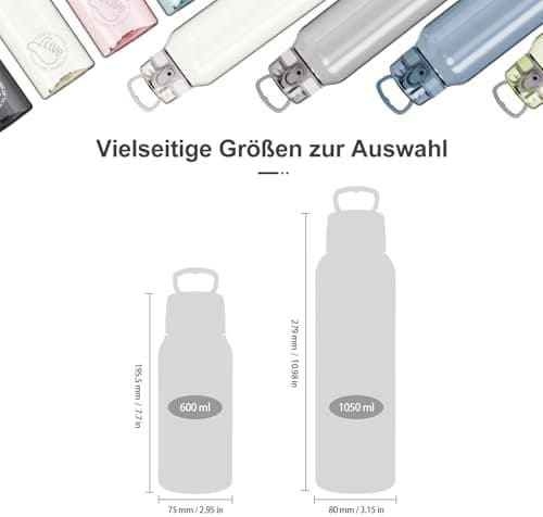UZSPACE Kinder Trinkflasche 600ml - Sportlich, Auslaufsicher & Spülmaschinenfest zur Schule und Outdoor aktivarten für M