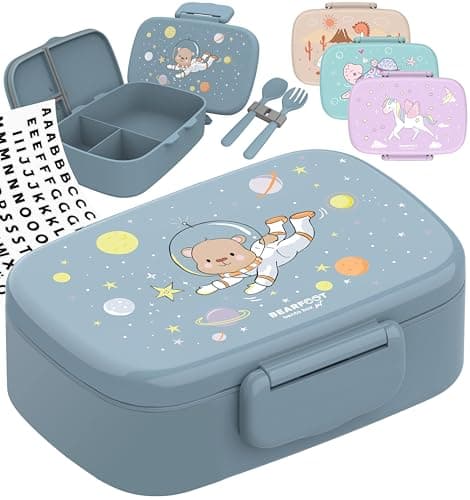 Bearfoot Brotdose Kinder BPAfrei mit Fächern Lunchbox für Mädchen & Jungen