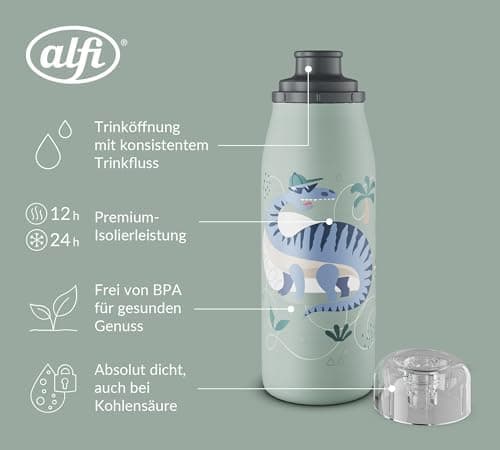 ALFI Kids ISO BOTTLE 350ml - Idas Schule der Magischen Tiere - Isoliertrinkflasche Kinder Edelstahl - hält 12 Stunden he
