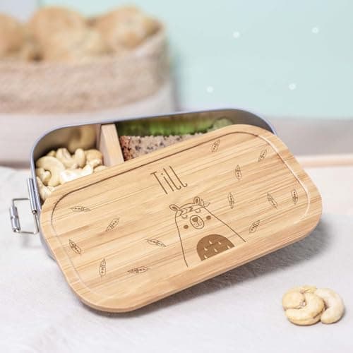 Personalisierte Brotdose helloMini für Kinder - Geschenk zur Einschulung - Junge & Mädchen, Brotdose zum Schulanfang (Fu