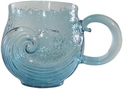Wave Ermannischer Griff Trinkbecher, Wiederverwendbar - Blau, Neuartige Getränkartikel, Robuste Wasserbecher, Besonderes