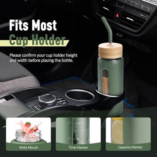 BLUEGO Glaswasserflasche 900ml BPA-frei für Outdoor Aktivitäten
| CADRES Glasbecher mit Zeitmarkierung und Silikonschut