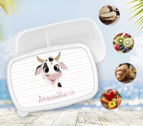 Timalo® Brotdose Kinder mit Namen | Personalisierte Bento Lunchbox für Jungen & Mädchen | Kindergarten & Schule Motiv Ti