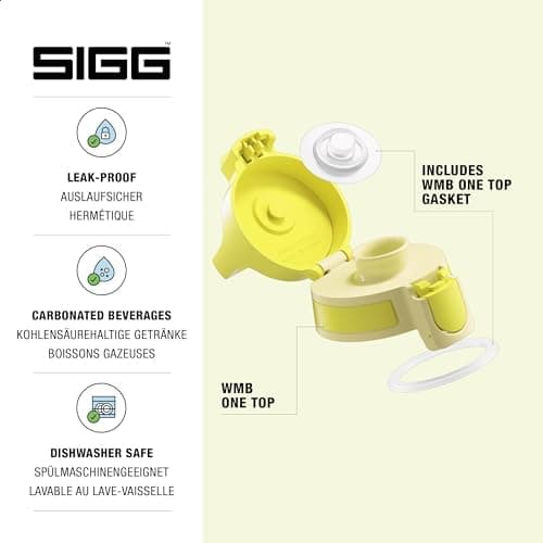 Sigg WMB ONE Top Verschluss - Einhändig bedienbar & auslaufsicher, für Trinkflaschen, Silikondichtung, One Size