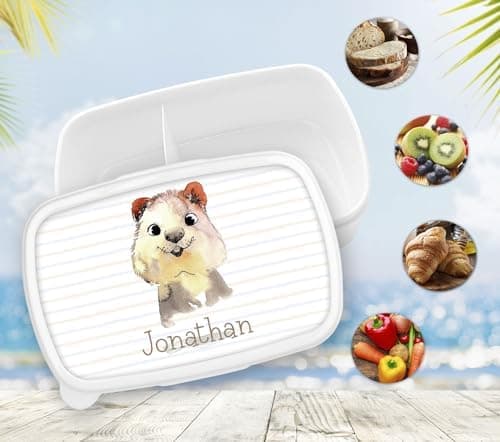 Timalo® Brotdose Kinder mit Namen | Personalisierte Bento Lunchbox für Jungen & Mädchen | Kindergarten & Schule Motiv Ti