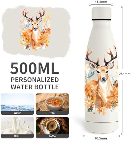 Grsta Trinkflasche 500ml, BPA-freie Edelstahlflasche für Kinder, ideale Wasserspeicherung bei Kalt&warm