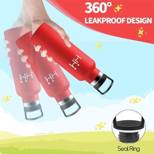 HoneyHolly Edelstahl Trinkflasche 500ML Kinder BPA-Frei Isoliert Thermoflasche