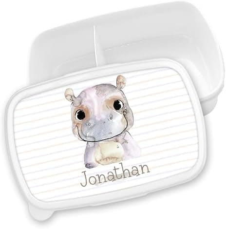 Timalo® Brotdose Kinder mit Namen | Personalisierte Bento Lunchbox für Jungen & Mädchen | Kindergarten & Schule Motiv Ti