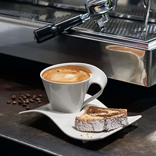Villeroy & Boch Newwave Caffè Geschirr - Weiß, Premium Porzellan, Spülmaschinenfest, Mikrowellensicher, 300 ML Heißgeträ