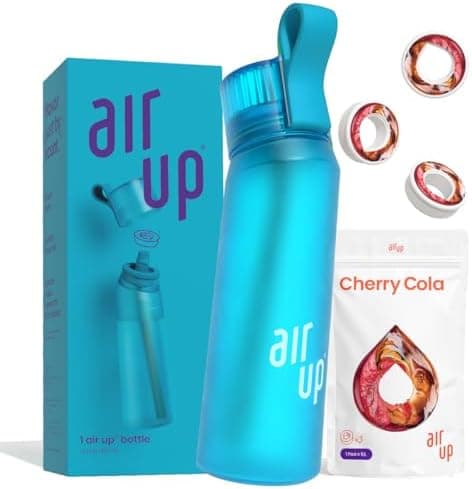 air up® Trinkflasche für Schule und Sport | inkl. 5 zuckerfreien Duft-Pods & Strohhalm | Wasserflasche in Lila für Kinde
