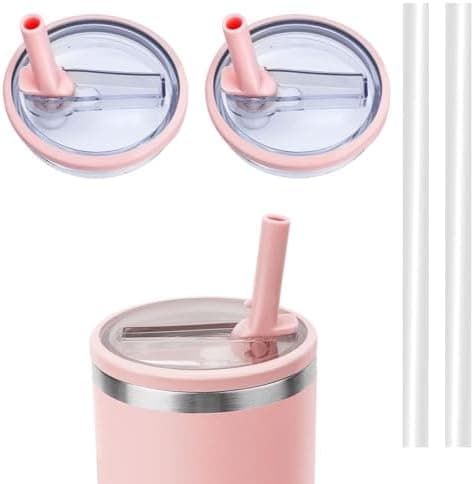 WALLFID 2-Stücks Ersatzdeckel für 40oz Tumbler abnehmbar, laufsicher, klappbarer Trinkhalm, wiederverwertbar, leicht rei