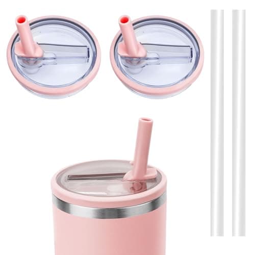 WALLFID 2-Stücks Ersatzdeckel für 40oz Tumbler abnehmbar, laufsicher, klappbarer Trinkhalm, wiederverwertbar, leicht rei
