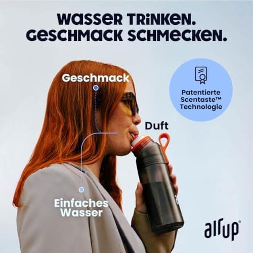 air up® Trinkflasche für Schule und Sport | inkl. 5 zuckerfreien Duft-Pods & Strohhalm | Wasserflasche in Lila für Kinde