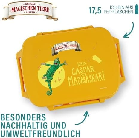 AWAVE Henrietta Snackbox Brotdose Kinder rPET Grün – Unterteilung, Auslaufsicher, Pausenbox für Schule und Picknick