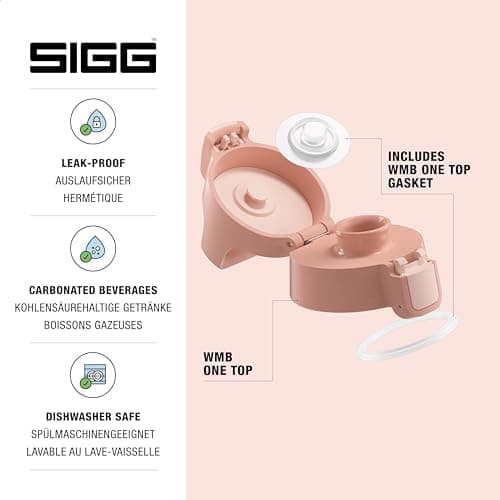 Sigg WMB ONE Top 2 Verschluss, einhändig bedienbar, auslaufsicher, Silikondichtung, One Size, Trinkflaschen Ersatzteil