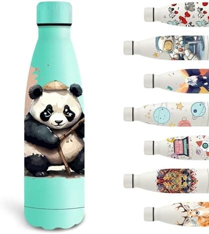 Grsta Trinkflasche 500ml, BPA-freie Edelstahlflasche für Kinder, ideale Wasserspeicherung bei Kalt&warm