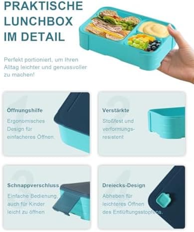 Kinder Brotdose 1100ml Auslaufsichere Bento Box Schule