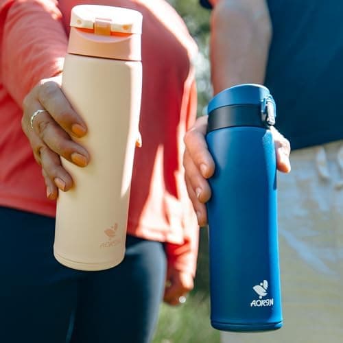 AORIN Trinkflasche Edelstahl 18/8, 500ml, BPA-Frei, Doppelwandig Isolierflasche für Sport, Schule und Outdooraktivitäten