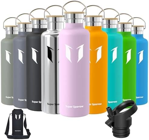 Super Sparrow Trinkflasche Edelstahl - Auslaufsicher Thermoskanne - Kinder für Sprudel, Sport, Schule, Fitness - 500ml -