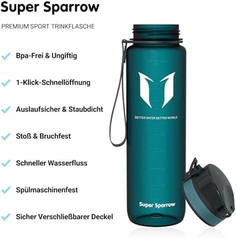 Super Sparrow BPA-frei Wasserflasche - 500ml - Ideale für Sport und Outdoor - Nachhaltig ClimatePartner certified
