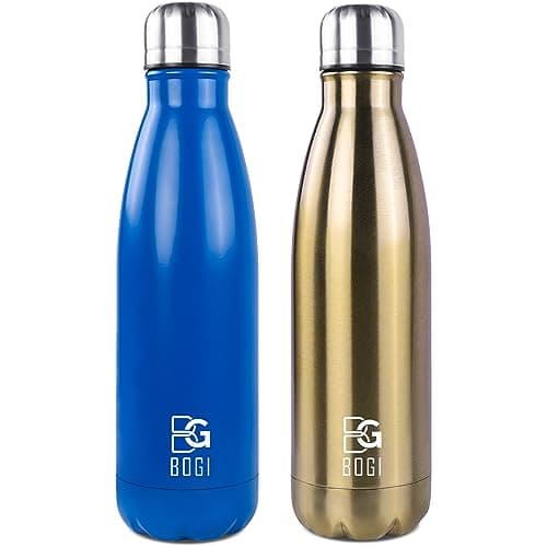 BOGI Doppelwandige Thermosflasche Edelstahl Trinkflasche Kinder Trinkflasche Schule Himmelblau Pink