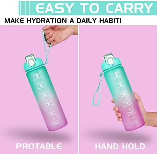 CodiCile Trinkflasche 1L - Ideal für Outdoor Aktivitäten mit Zeitmarkierung und Strohhalm
| CodiCile 1L Trinkflasche St
