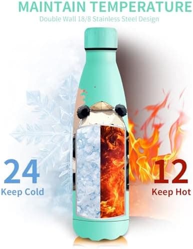 Grsta Trinkflasche 500ml, BPA-freie Edelstahlflasche für Kinder, ideale Wasserspeicherung bei Kalt&warm