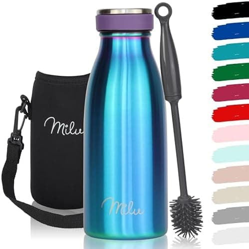Milu Edelstahl Trinkflasche für Erwachsene – 750ml Isolierflasche zum Tragen – auslaufsicher, Kohlensäuregerecht inkl. R