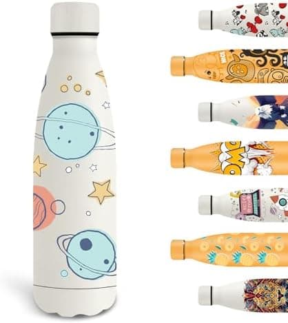 Grsta Trinkflasche 500ml, BPA-freie Edelstahlflasche für Kinder, ideale Wasserspeicherung bei Kalt&warm