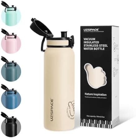 Thermosflasche UZSPACE Waldgrün Kinder 700ml Isolierte Edelstahl Trinkflasche 100% Auslaufsicher Outdoor Fitness Schule