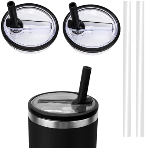 WALLFID 2-Stücks Ersatzdeckel für 40oz Tumbler abnehmbar, laufsicher, klappbarer Trinkhalm, wiederverwertbar, leicht rei