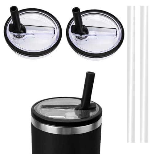 WALLFID 2-Stücks Ersatzdeckel für 40oz Tumbler abnehmbar, laufsicher, klappbarer Trinkhalm, wiederverwertbar, leicht rei