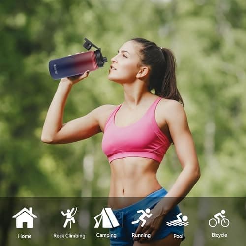 Edelstahl Trinkflasche 1.2L BPAfrei-Thermoskanne-Vakuum Doppelwandisolierung für Sport Campings-Reise-Kohlensäure Geeign