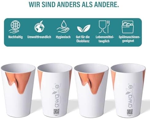 AWAVE Festival Becher Set multifunktional für Party- und Every-Day-Nutzung, 400 ml,-recycelbar, leicht und robust