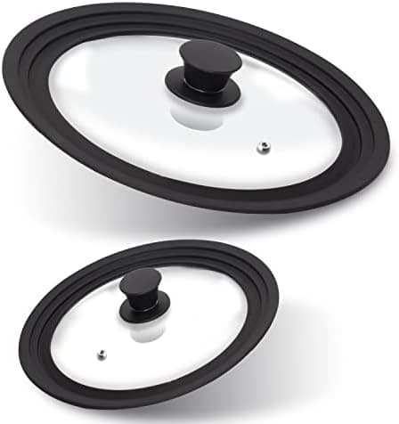 Anaeat Hitzebeständige Silikondecken für Töpfe und Pfannen – Kochgeschirr – Hitzebeständiger Silikonrand – 28 cm Durchme