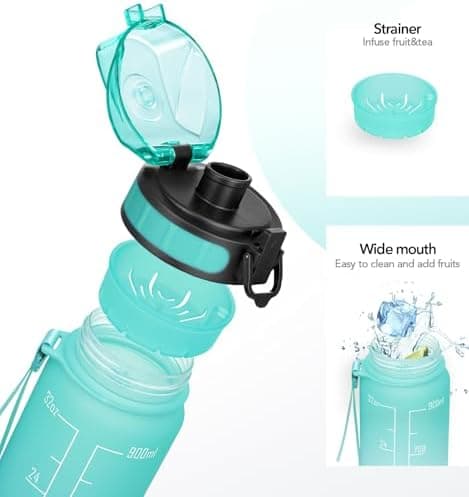 HydroPal Trinkflasche 1L für Sport und Fitness - BPA-Frei, Strohhal, Outdoor und Büroideal - Leicht, Stoßfest, Wiederver