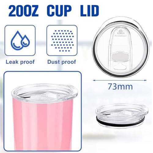 2er Set langlebiger, transparenter Kunststoff-Ersatzdeckel für 20 oz Thermobecher - идеaler Deckel für dauerhaften Gebra