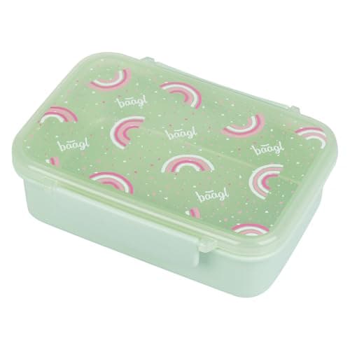 Baagl Brotdose Kinder für Schule – Snackdose mit Fächern (Panda)  
Baagl Brotdose für Mädchen – Lunchbox mit Trennfächer