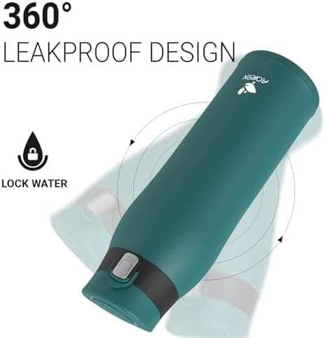 AORIN Trinkflasche Edelstahl 18/8, 500ml, BPA-Frei, Doppelwandig Isolierflasche für Sport, Schule und Outdooraktivitäten