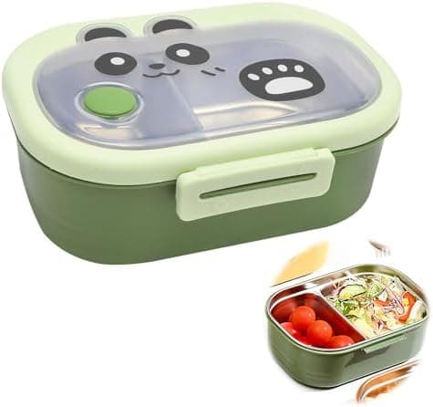 Edelstahl Brotdose Kinder mit 2 Fächern Panda Motiv für Schule und Kindergarten
Edelstahl Brotdose Kinder mit Trennwand