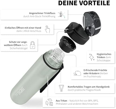 720°DGREE uberBottle Trinkflasche SoftTouch 500ml - Auslaufsicher, BPA-Frei - für Sport und Outdoor-Aktivitäten - Climat