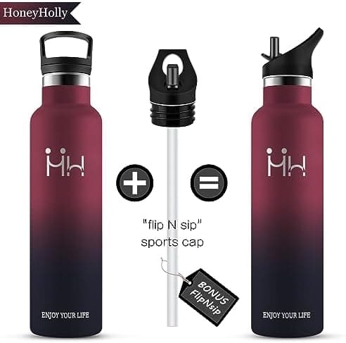 HoneyHolly Edelstahl Trinkflasche 500ML Kinder BPA-Frei Isoliert Thermoflasche