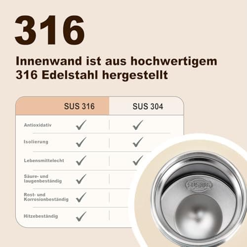 Thermosflasche UZSPACE Waldgrün Kinder 700ml Isolierte Edelstahl Trinkflasche 100% Auslaufsicher Outdoor Fitness Schule